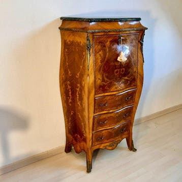 Secrétaire - Walnoot, Tulpenboomhout - Stijl Louis XV, Antiek en Kunst