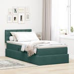 vidaXL Opbergbed met matras met opslag Donkergroen 90 x 190, Verzenden