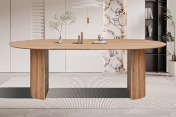 Lagos eettafel ovaal, kleur oude eik (nieuw, outlet), Nieuw, Overige materialen