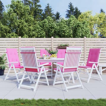 vidaXL Stoelkussens 6 st hoge rug stof roze, Verzenden, Nieuw