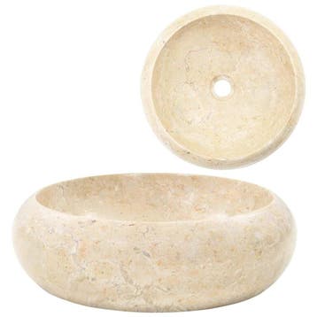 vidaXL Gootsteen 40x12 cm marmer crème, Doe-het-zelf en Bouw, Verzenden, Nieuw