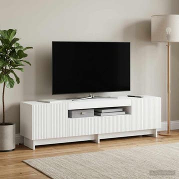 vidaXL LED tv-meubel Wit Bewerkt hout, Verzenden, Nieuw