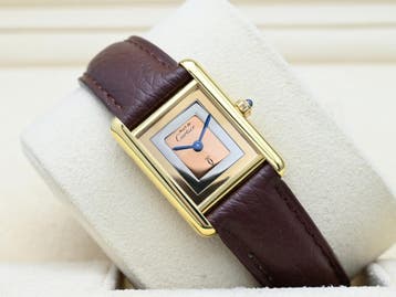 Cartier Tank Ref. 366001 Year 1990s (Box), Handtassen en Accessoires, Horloges | Dames, Overige merken, Leer, Polshorloge, Ophalen of Verzenden