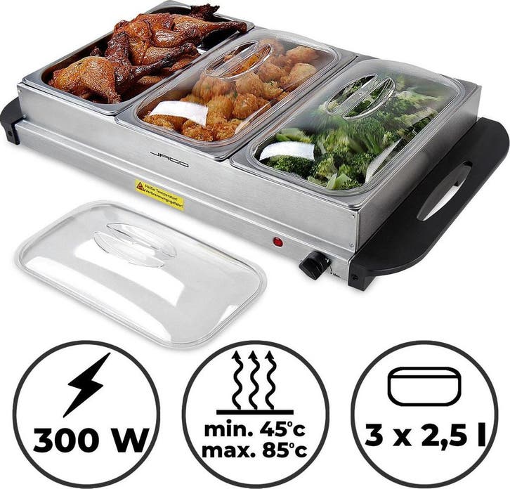 Warmhoudplaat - Buffetwarmer - Chafing Dish - Zilver - Jago, Huis en Inrichting, Keuken | Keukenbenodigdheden, Nieuw, Verzenden