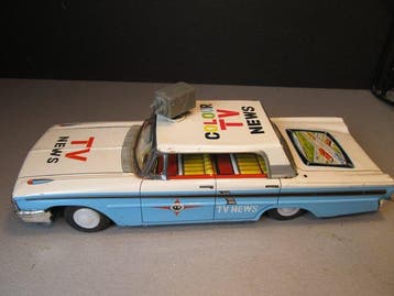 Taiyo - Voiture jouet en étain - 1963 Ford TV-News Car -