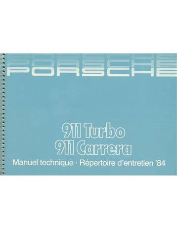 1984 PORSCHE 911 CARRERA | TURBO INSTRUCTIEBOEKJE FRENCH, Ophalen of Verzenden