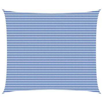 vidaXL Zonneschaduwzeil Blauw en Wit 6 x 8 m HDPE, Verzenden, Nieuw