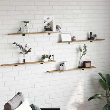 vidaXL Boekenplank Bord 3-laags 4 st 100 x 10 x 1,5 cm, Verzenden