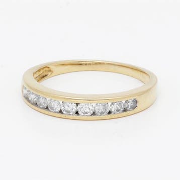 Ring - 14 karaat Geel goud Diamant (Natuurlijk)