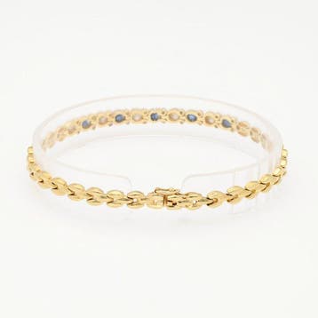 Armband - 18 karaat Geel goud Diamant (Natuurlijk) - Saffier, Nieuw