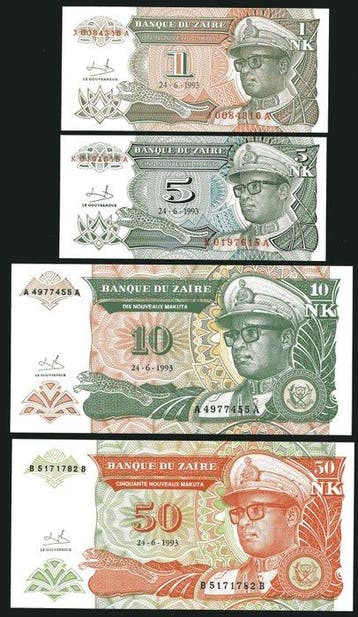 Zaïre. - 31 Banknotes - 1993/1996 (Sans prix de réserve)