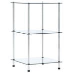 vidaXL Kastje 3-laags 40x40x67 cm gehard glas transparant, Verzenden, Nieuw