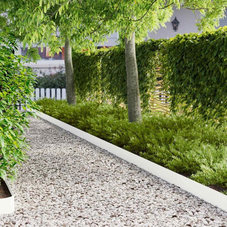 vidaXL Gazonrand 10 st 100 x 15 cm Staal Wit, Jardin & Terrasse, Traverses & Bordures, Envoi