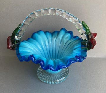Centre de table - VERRE SOUFFLE - Corbeille VINTAGE 1950
