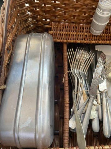 Picknickmand - Rattan, Aluminium