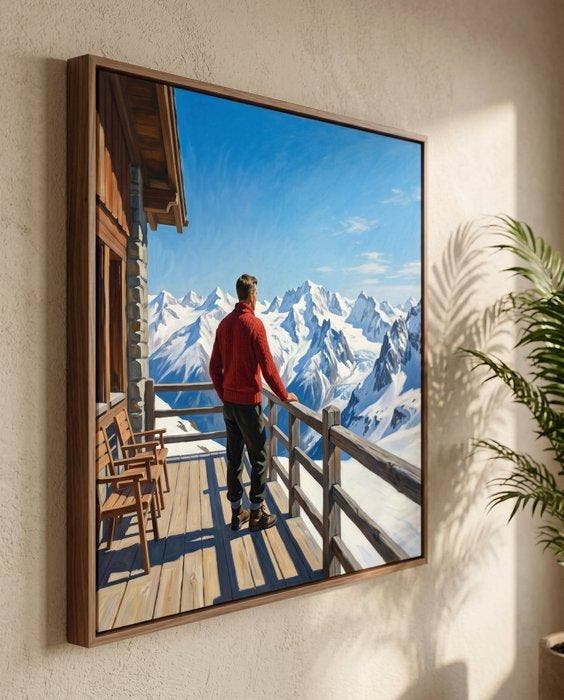 Le Yack - Alpine Balcony - Hand signed, Antiquités & Art, Art | Objets design