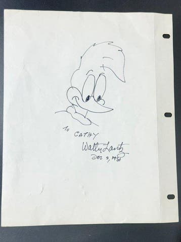 Walter Lantz – Originele met de hand gesigneerde tekening -, Cd's en Dvd's, Nieuw in verpakking