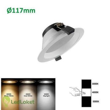 LED TriColor Inbouw downlight 14W Ø117mm 3 lichtkleuren, Verzenden, Nieuw