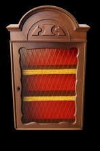 Vitrinekast - Hout, Glas - Vitrinekast vintage - Hoogte: 105