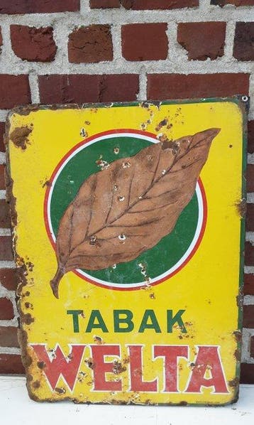 Tabak Welta - Emaille bord - Emaille