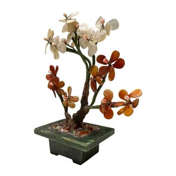 AlBERO BONSAI CINESE IN PIETRE DURE - Agaat, parelmoer -
