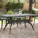 vidaXL Tuintafel 150x90x72 cm gietaluminium zwart, Tuin en Terras, Tuintafels, Verzenden, Nieuw