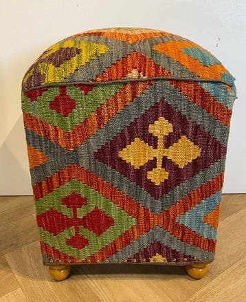 Kelim Poef(Ongebruikt/Nieuw) - Tapijt - 36 cm - 36 cm