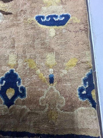 Vintage/Antiek Chinees Baotou wol tapijt kolomhoes -