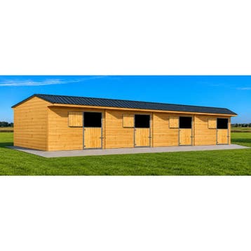 Ecurie en bois pour chevaux 4 x 4x3m ( totale 16x3m ) +