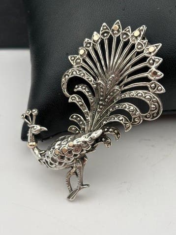 Zilver - Broche - Broche pauw