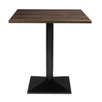 Tafel | Kunststof/Staal | Houtlook Blad | Zwart Frame |, Verzenden
