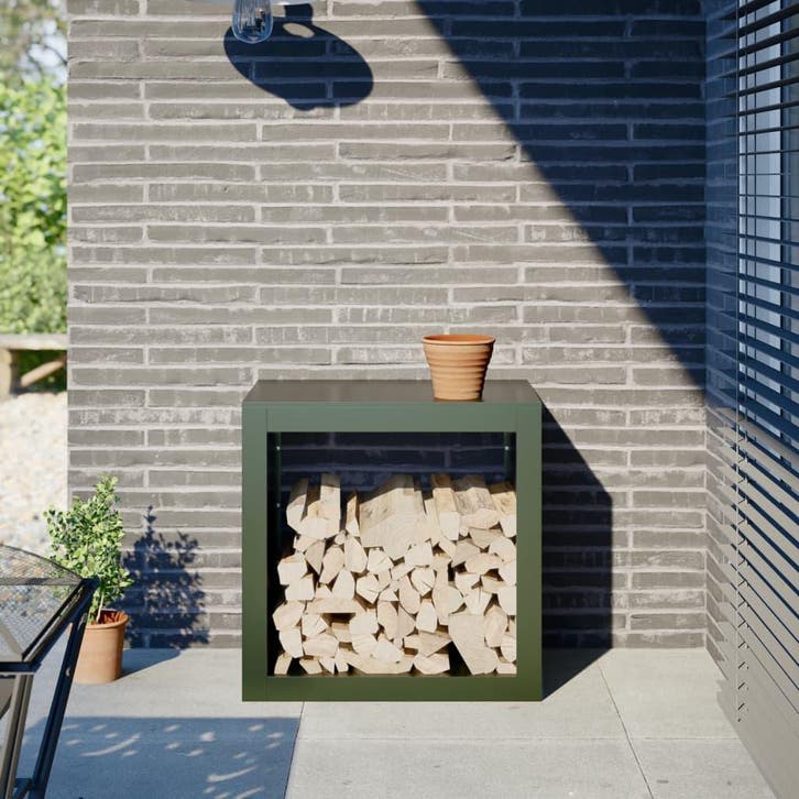 vidaXL Haardhoutrek 60x40x60 cm staal groen, Jardin & Terrasse, Bois de chauffage, Envoi