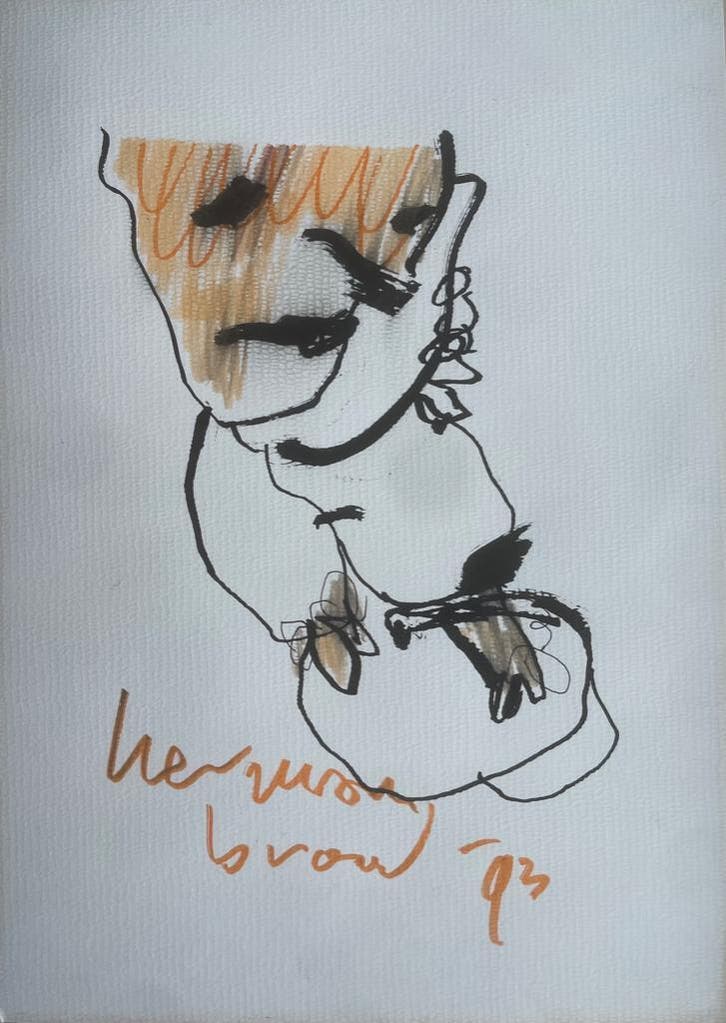 Herman Brood | Originele Tekening: Dancing Girl, Antiquités & Art, Art | Dessins & Photographie, Envoi