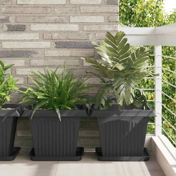 vidaXL Plantenpotten 24 st Zwart Kunststof, Jardin & Terrasse, Pots de fleurs, Envoi