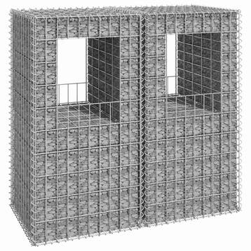 vidaXL Schanskorf palen 2 st 50x50x100 cm ijzer, Jardin & Terrasse, Verzenden