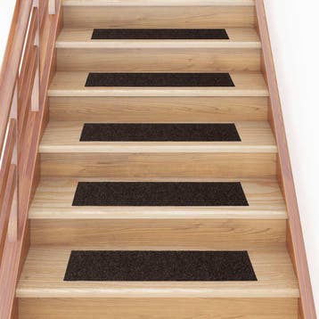 vidaXL Trapmatten Zelfklevend 15 stuks 76x20 cm Donkerbruin, Verzenden