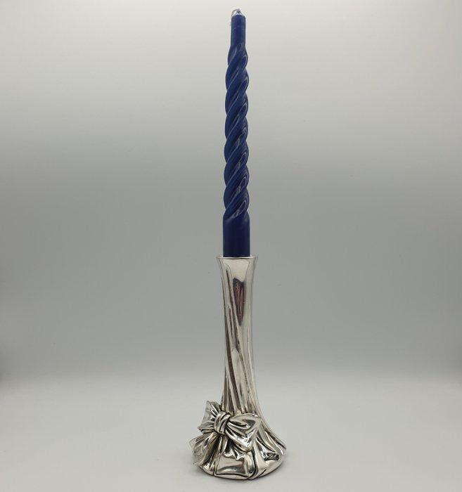 Candeliere Fiocco rivestito in argento - Kaarsenhouder -, Antiek en Kunst, Antiek | Zilver en Goud