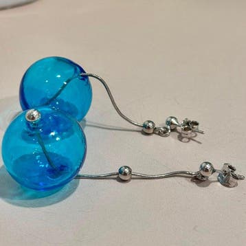 Murano-glas, Zilver - Oorbellen - Murano-glas, Antiek en Kunst