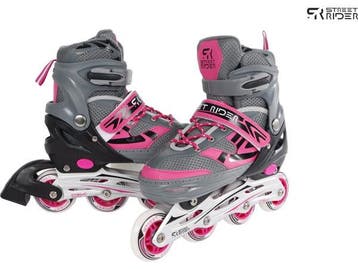 Veiling - Street Rider Skeelers maat 33-36 roze-grijs, Nieuw