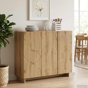 vidaXL Dressoir Artisanaal eiken 85,5 x 31 x 75 cm Bewerkt, Verzenden, Nieuw