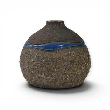 Ueyama Hideo – Kleine steengoed tsubo met Senkoku-gravering