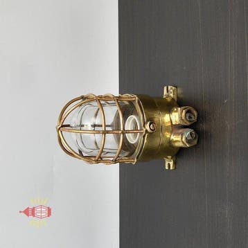 Wandlamp - Messing, Glas, Koper, Antiek en Kunst