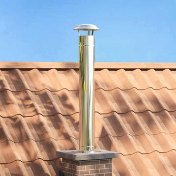 vidaXL Schouw Verlengstuk zilver 25 x 25 x 132 cm Roestvrij, Verzenden, Nieuw