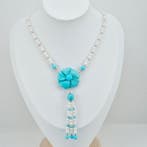 Turquoise - Argent - Collier - Turquoise Arizona