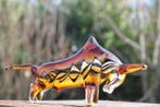 Sculpture, glazen stier massief - 20 cm - Verre