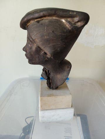 Buste, giovane scugnizzo napoletano - 27 cm - Gepatineerd, Antiek en Kunst