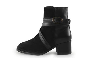 Tommy Hilfiger Veterboots in maat 39 Zwart, Verzenden, Zwart, Overige typen, Zo goed als nieuw