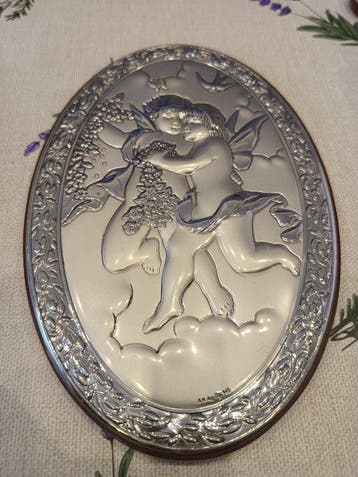 Anges art sacré - Plaquette (4) - Argent 800, Antiquités & Art