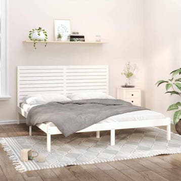 vidaXL Bedframe massief hout wit 180x200 cm, Huis en Inrichting, Verzenden, Nieuw