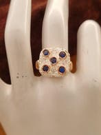 Zonder minimumprijs - Ring - 9 kt. Zilver, Roségoud Saffier, Handtassen en Accessoires, Ringen, Nieuw